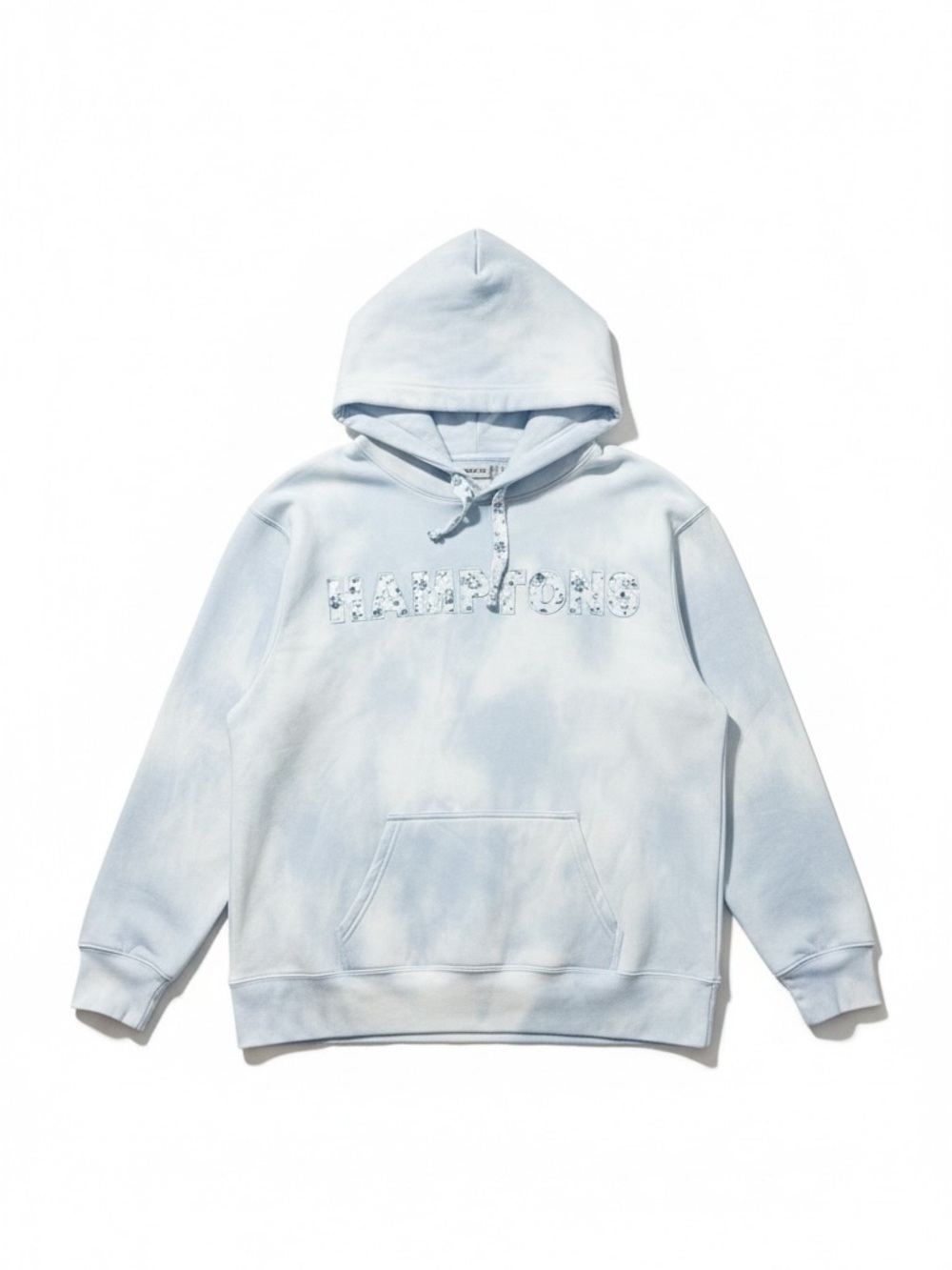 Ocean Drive Hamptons Floral Patch Hoodie Tie Dye Blue Pullover XL - Picture 1 of 6